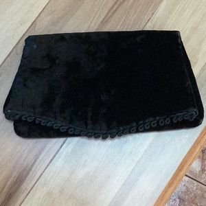 Vintage black velvet envelope clutch purse… 1940s